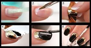 Manicure with foil - step by step photo instructions