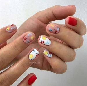Manicure with fruits and berries