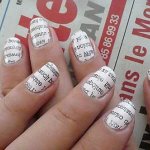Manicure with newspaper