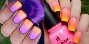 Manicure with gradient nail polishes