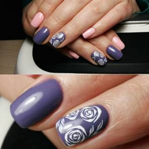 manicure with roses