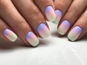 Manicure with shellac using ombre technique
