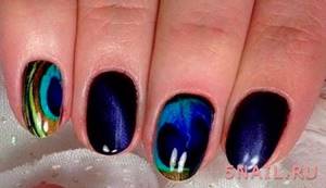 manicure with stained glass effect