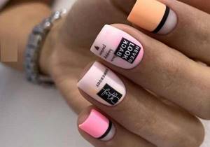Manicure in pink tones, new designs with drawings