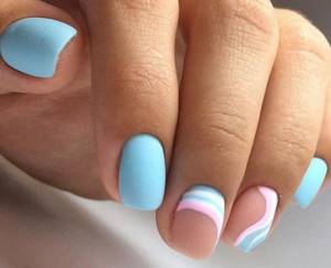 Matte blue manicure