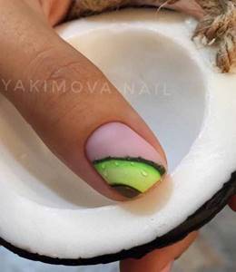 Matte manicure with fruits