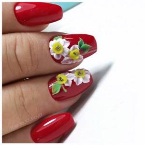 Modeling on nails - flowers