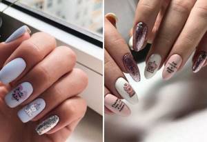fashionable youth nails 2022 with inscriptions