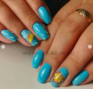 Fashionable autumn manicure 2022 - photo of beautiful nail design No52
