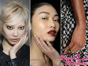 fashionable golden manicure in the 2014-2015 season