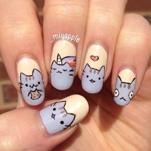Cartoons on nails step by step