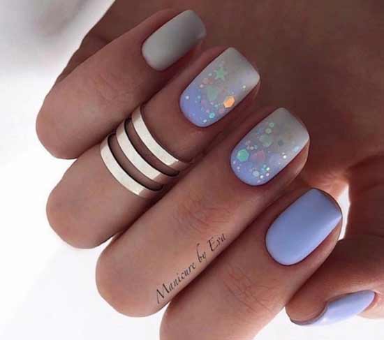 Mint lilac with glitter