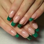 Nail extensions photo new items 2022 French colored green