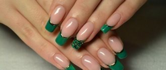 Nail extensions photo new items 2022 French colored green