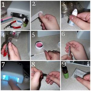 Наращивание ногтей гелем в домашних условиях. Материалы, видео уроки пошагово с фото для начинающих
