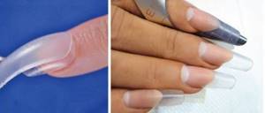 Наращивание ногтей можно делать на типсах акрилом.