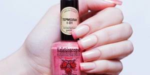 Thermal varnish will help you create an unusual nail design