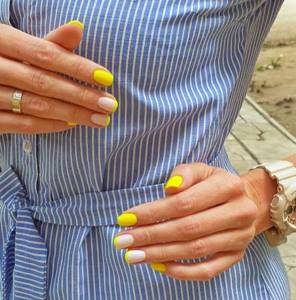 Neon yellow manicure photo