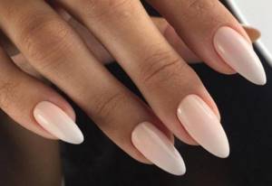 Gentle manicure for almond nails