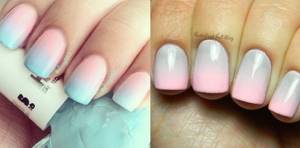 Delicate manicure with gradient nail polish