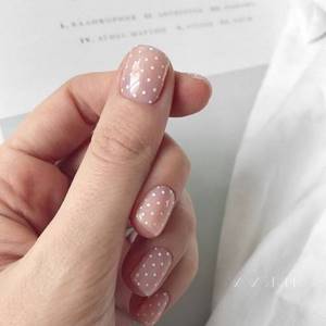 gentle manicure with polka dots