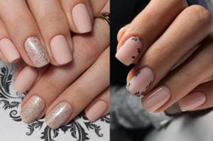 Delicate nude - Manicure for school for short nails