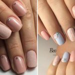 nude manicure on short nails 2018