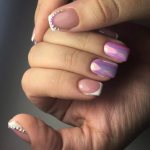 Charming pearlescent manicure with gel polish 2021: photo