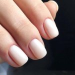 Plain milky manicure