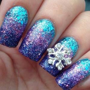 Ombre and snowflake