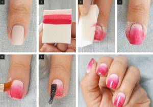 Ombre nails with gel polish. Photos, how to make step by step, video tutorials for beginners 