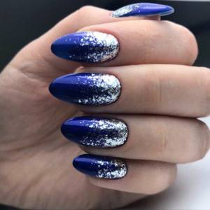 Ombre nails with glitter - photo