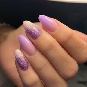 Ombre nails with glitter - photo