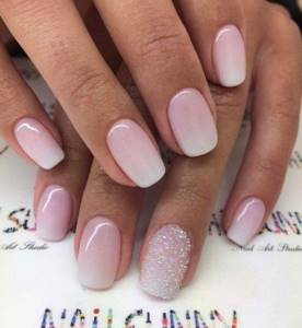 Ombre nails instead of French - photo