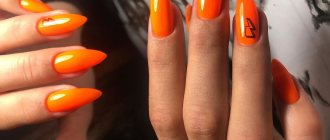 Оранжевый маникюр 2020 – впечатляющий гламурный дизайн для самых ярких модниц