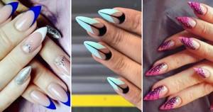 Pointed nails - summer 2022 colored French