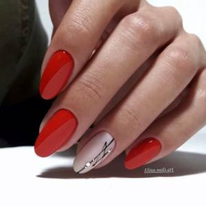 Oval manicure on extended nails