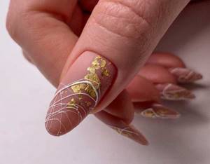 cobweb and gold leaf with matte