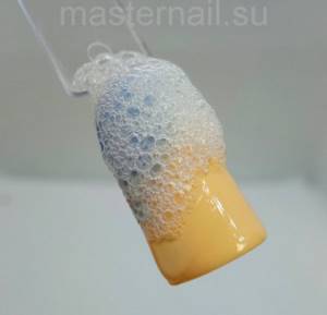 Marine-style foam manicure: step-by-step photos