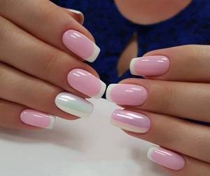 Pearlescent French manicure