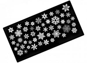 Plate with snowflakes for stamping