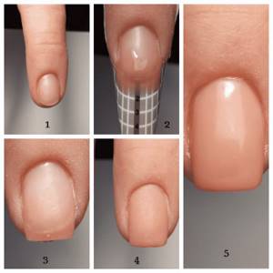Пошаговая процедура наращивания ногтей базой