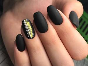 Variety of black matte manicure with photos