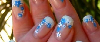 Drawing flowers on nails.
