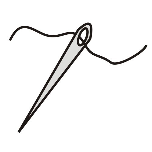 Drawing of thread and needle