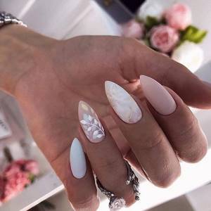 pink and white manicure