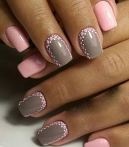 pink gray manicure