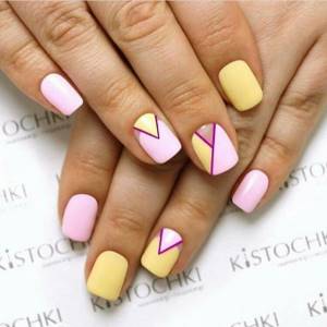 pink and yellow manicure