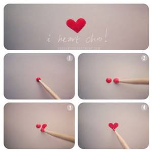 Heart with a toothpick