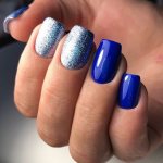 Blue manicure 2022: fashion design ideas photo No. 20